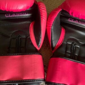 Well worn boxing gloves